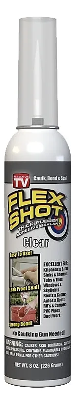 Flex Seal FSH8C Rubberized Coating, Clear, 8 oz :EA: QUANTITY: 1