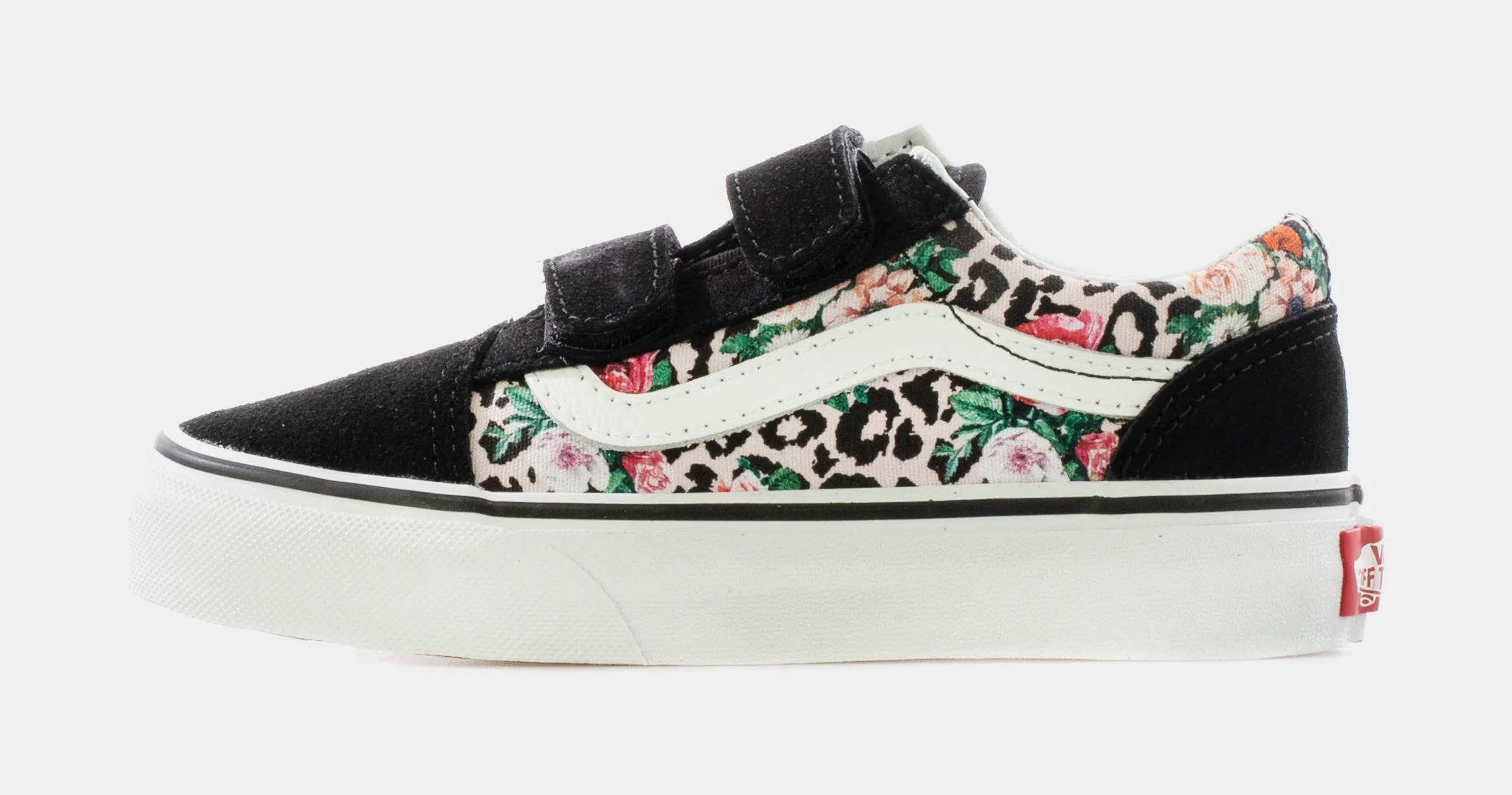 Floral Leopard Old Skool Grade School Skate Shoes (Pink/Black)