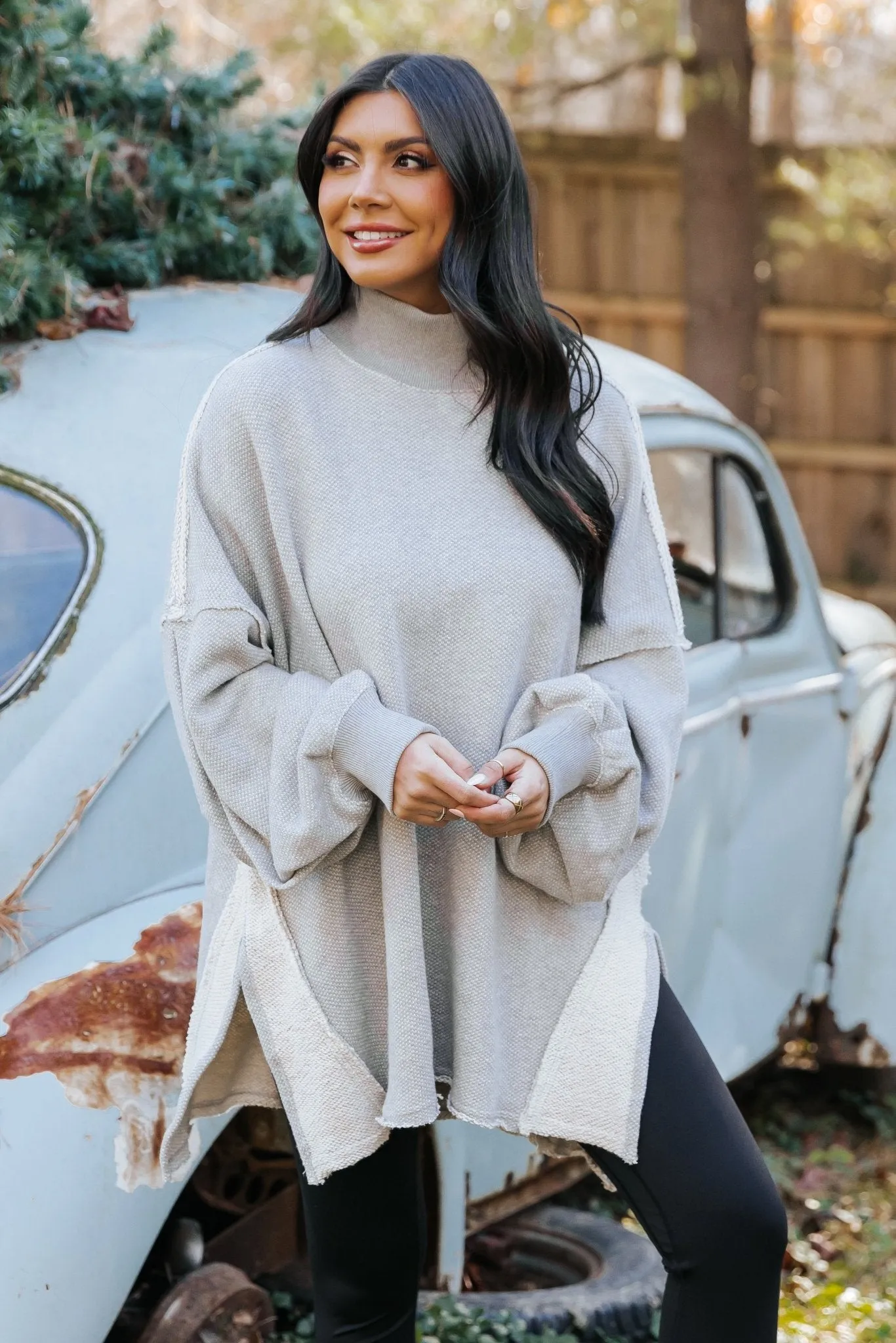 Free People Wonderful Grey Pullover