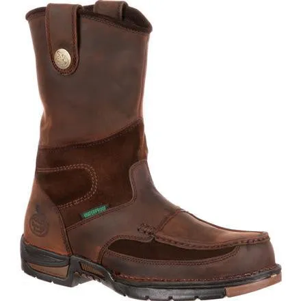 Georgia Boot Men's Athens Waterproof Wellington Work Boot/Brown #G4403