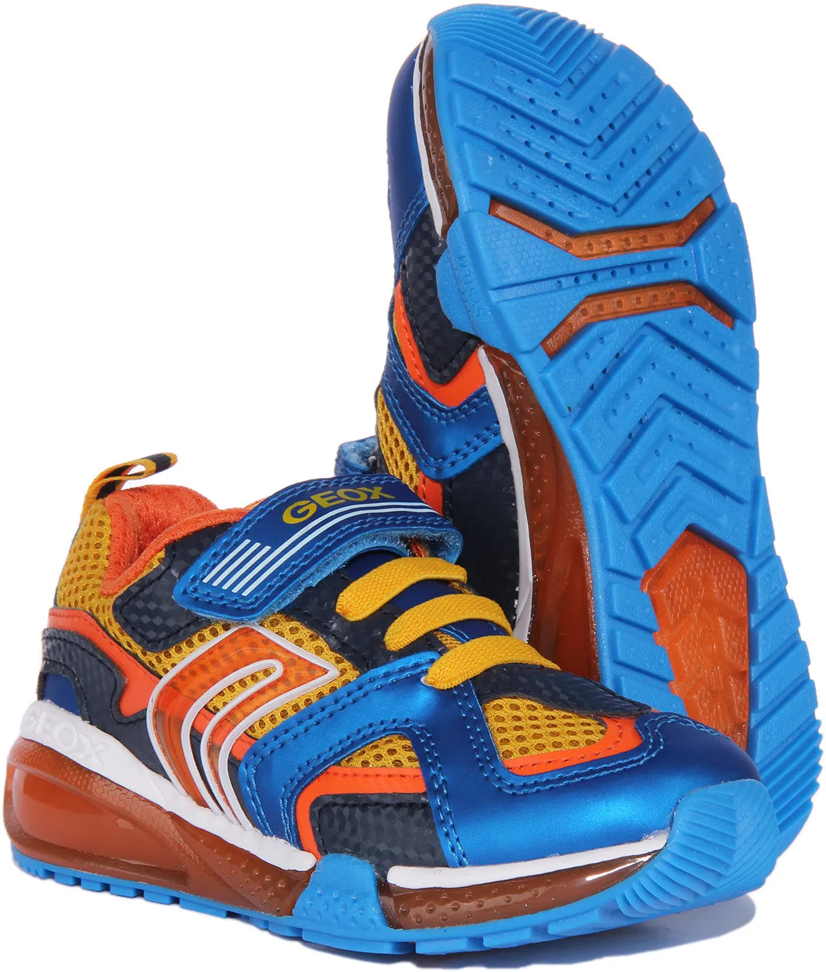 Geox J Bayonyc B. A In Blue Yellow For Infants