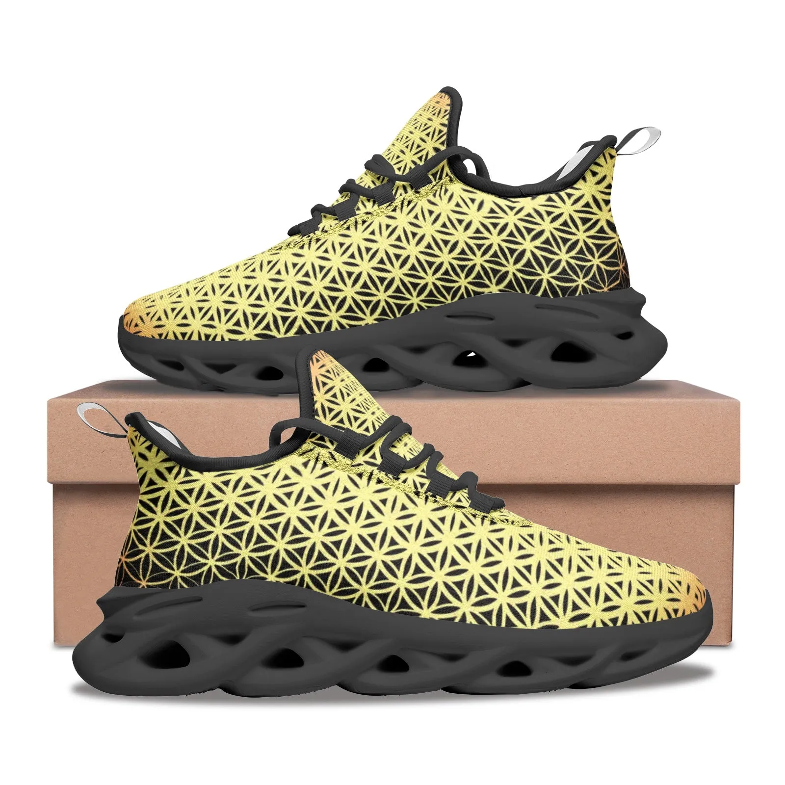 Golden Flower Unisex Bounce Mesh Knit Sneakers