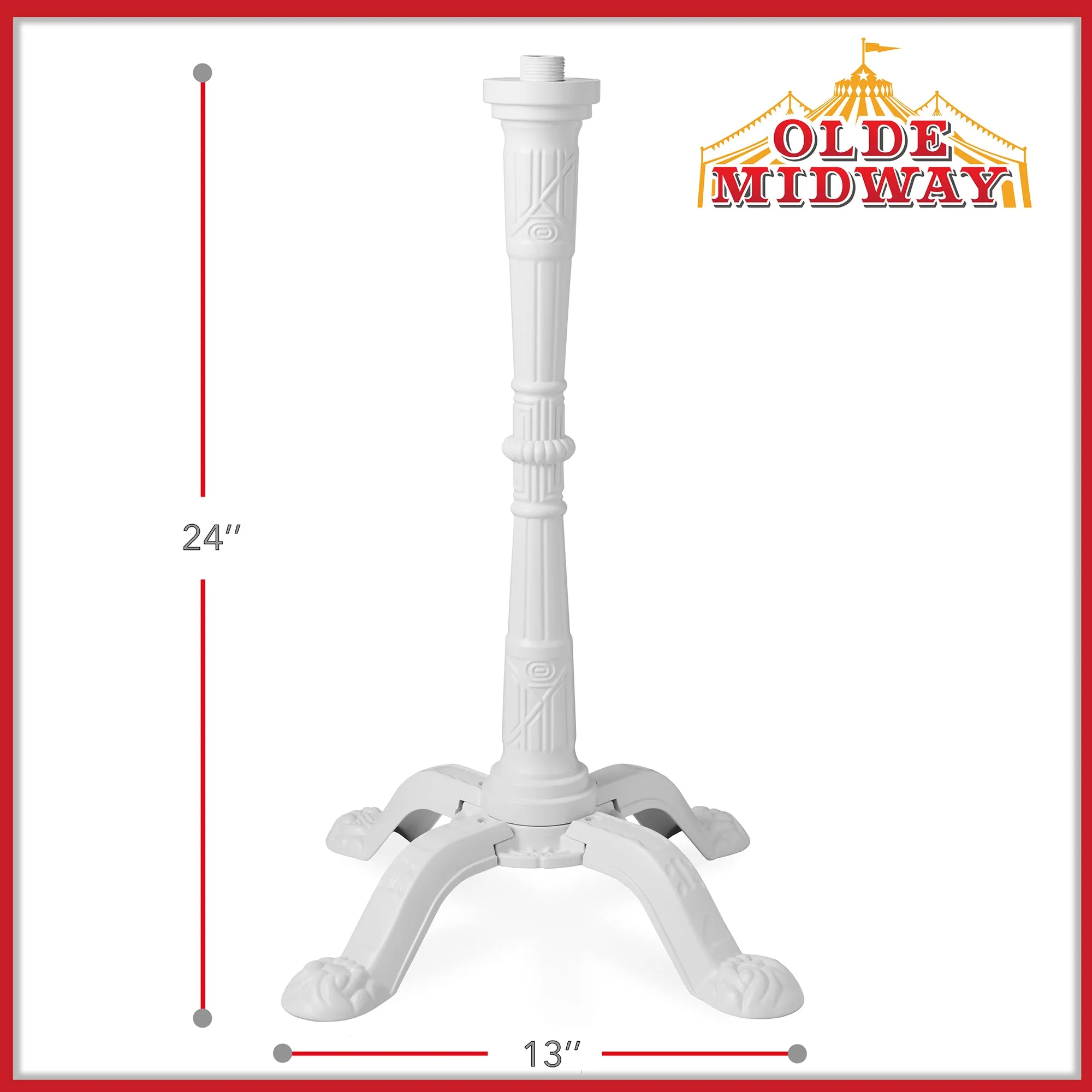 Gumball Machine Stand - White, Fits 15" Olde Midway Candy Dispensers