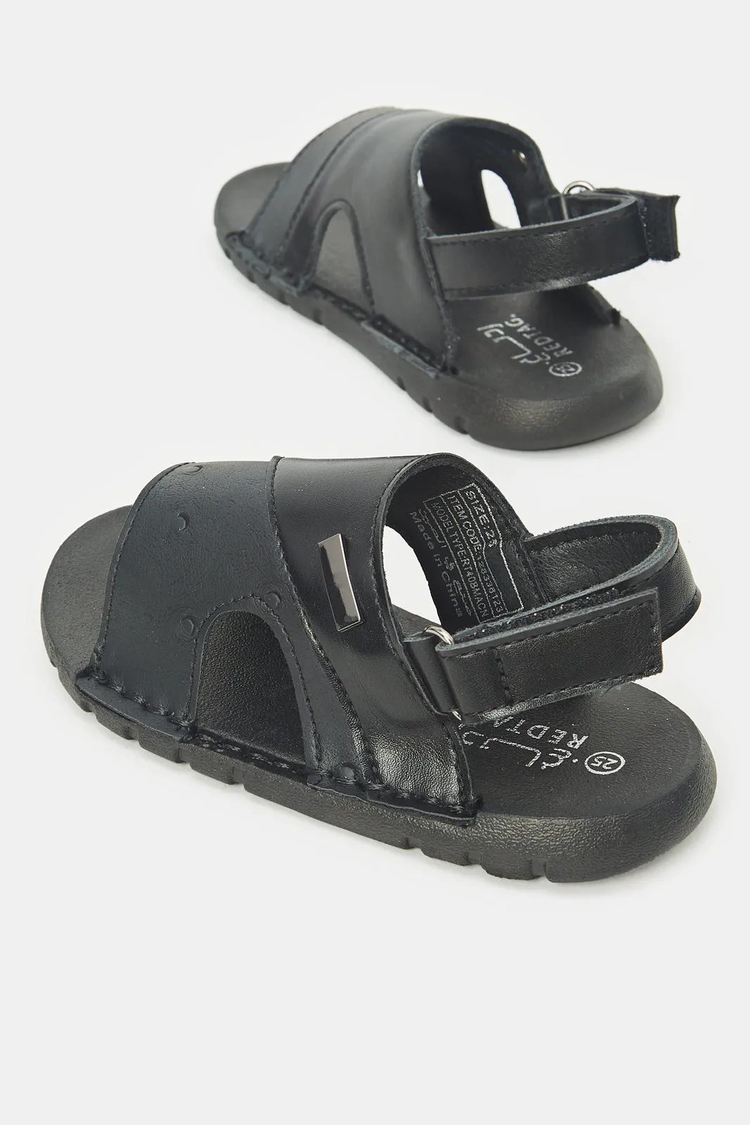 Infant Boys Black Strap Sandal