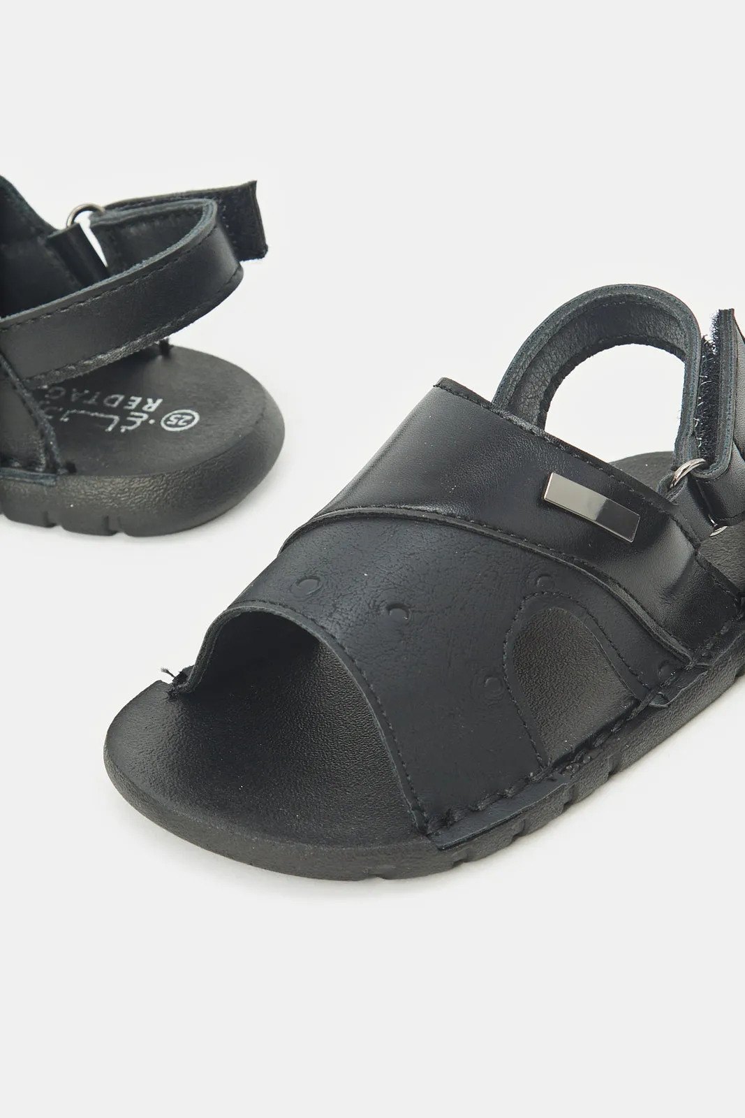 Infant Boys Black Strap Sandal