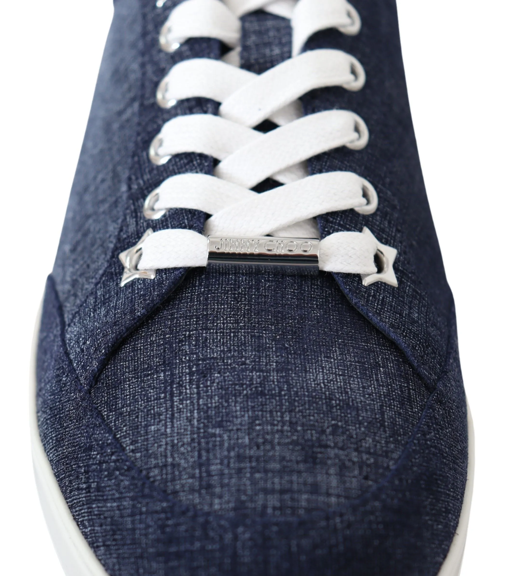 Jimmy Choo Chic Slip-On Blue Denim Suede Sneakers