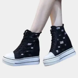 Joskaa 2024 New Platform High Top Sneakers Black