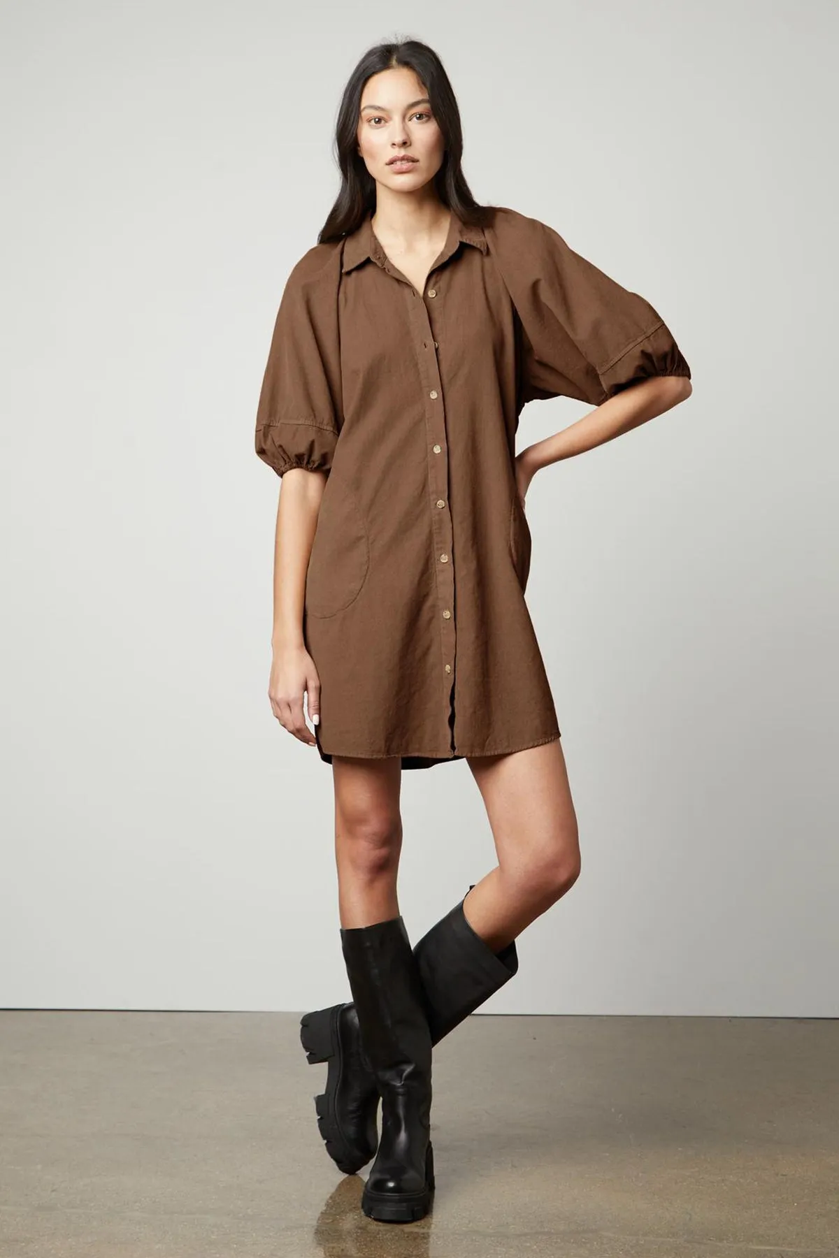 KADY CORDUROY BUTTON-UP DRESS