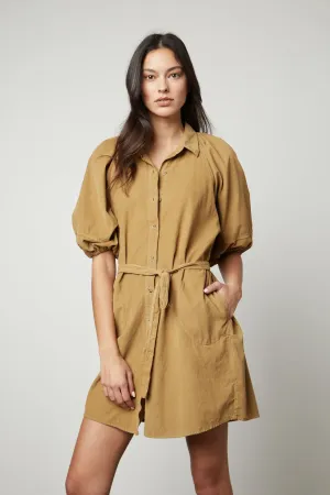 KADY CORDUROY BUTTON-UP DRESS