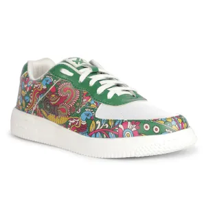 Leap7x Lacing White  Kalamkari Printed Casual Sneakers For Men MJH-M01 By Liberty