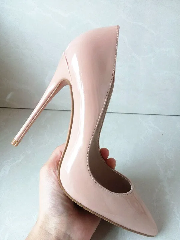 LIZZY Nude Patent Leather Pumps