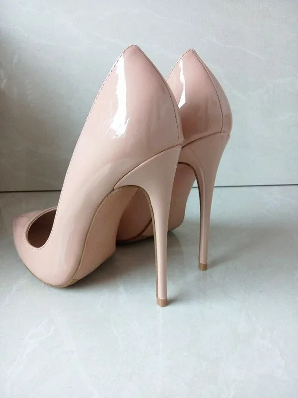 LIZZY Nude Patent Leather Pumps