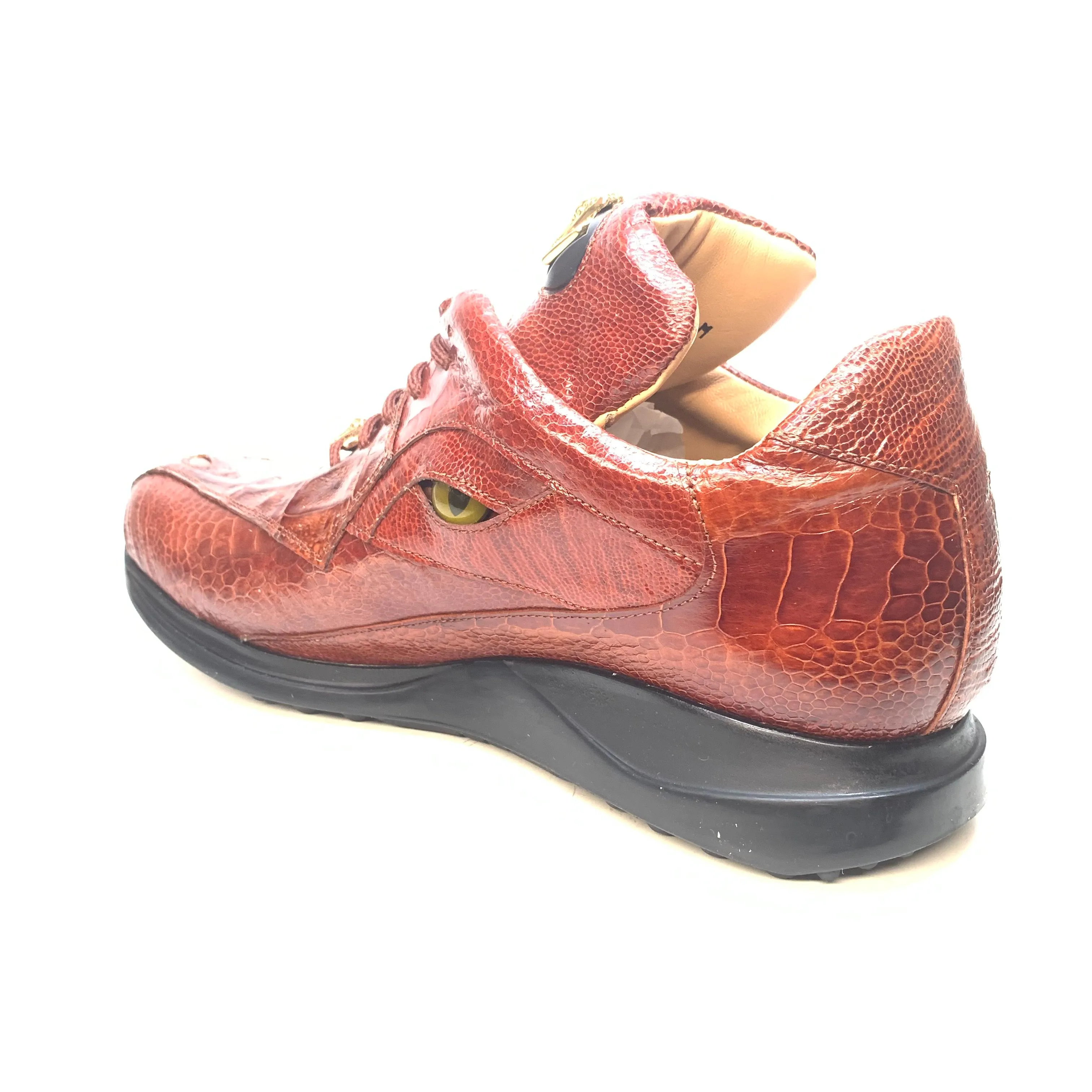 Mauri 8596 'Eye' Cognac Hornback Tail/Ostrich Leg Sneakers