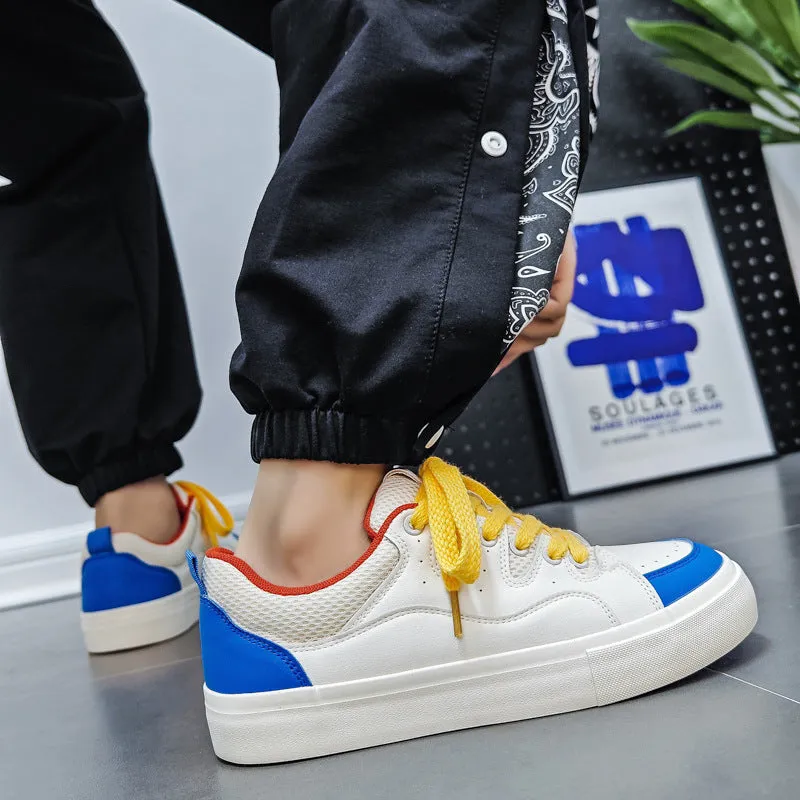 Men Fashion Color Matching Flat Casual Skate Shoes