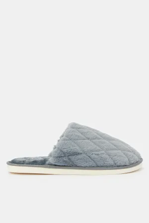 Men Grey Mule Slipper