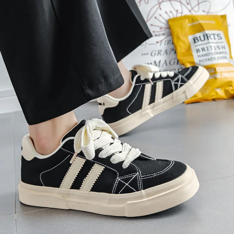 Men Stylish Casual Canvas Flat Skate Sneakers