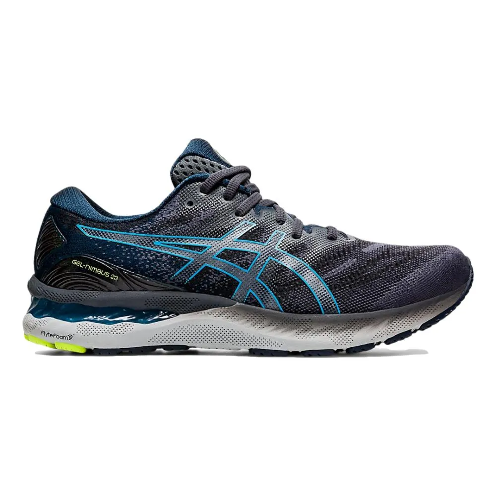 Men's Asics GEL-Nimbus 23, Carrier Grey/Digital Aqua, 11.5 2E Wide