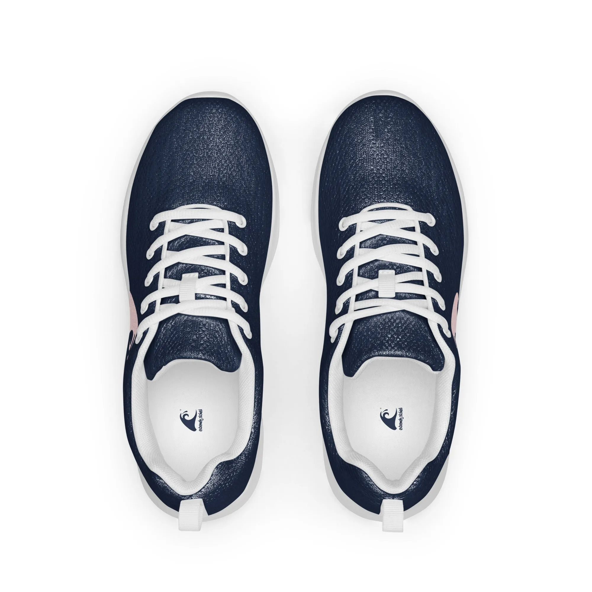 Men’s Navy Blue Athleisure Shoes with Extremely Stoked Soft Pink Epic Wave Logo