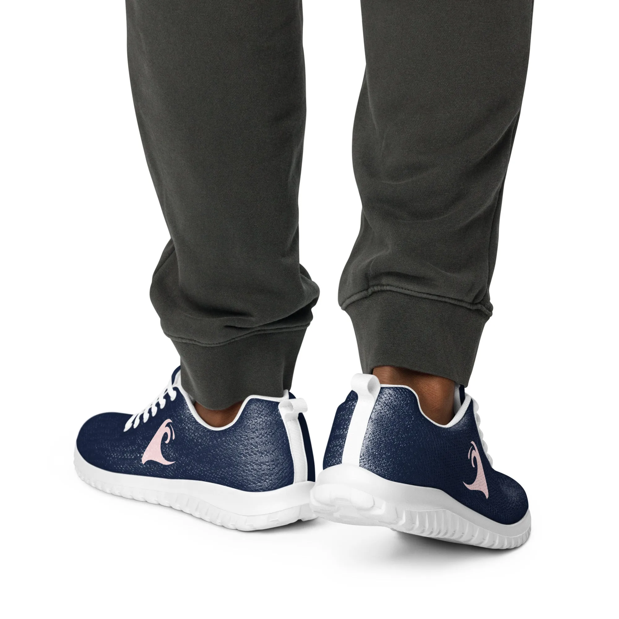 Men’s Navy Blue Athleisure Shoes with Extremely Stoked Soft Pink Epic Wave Logo