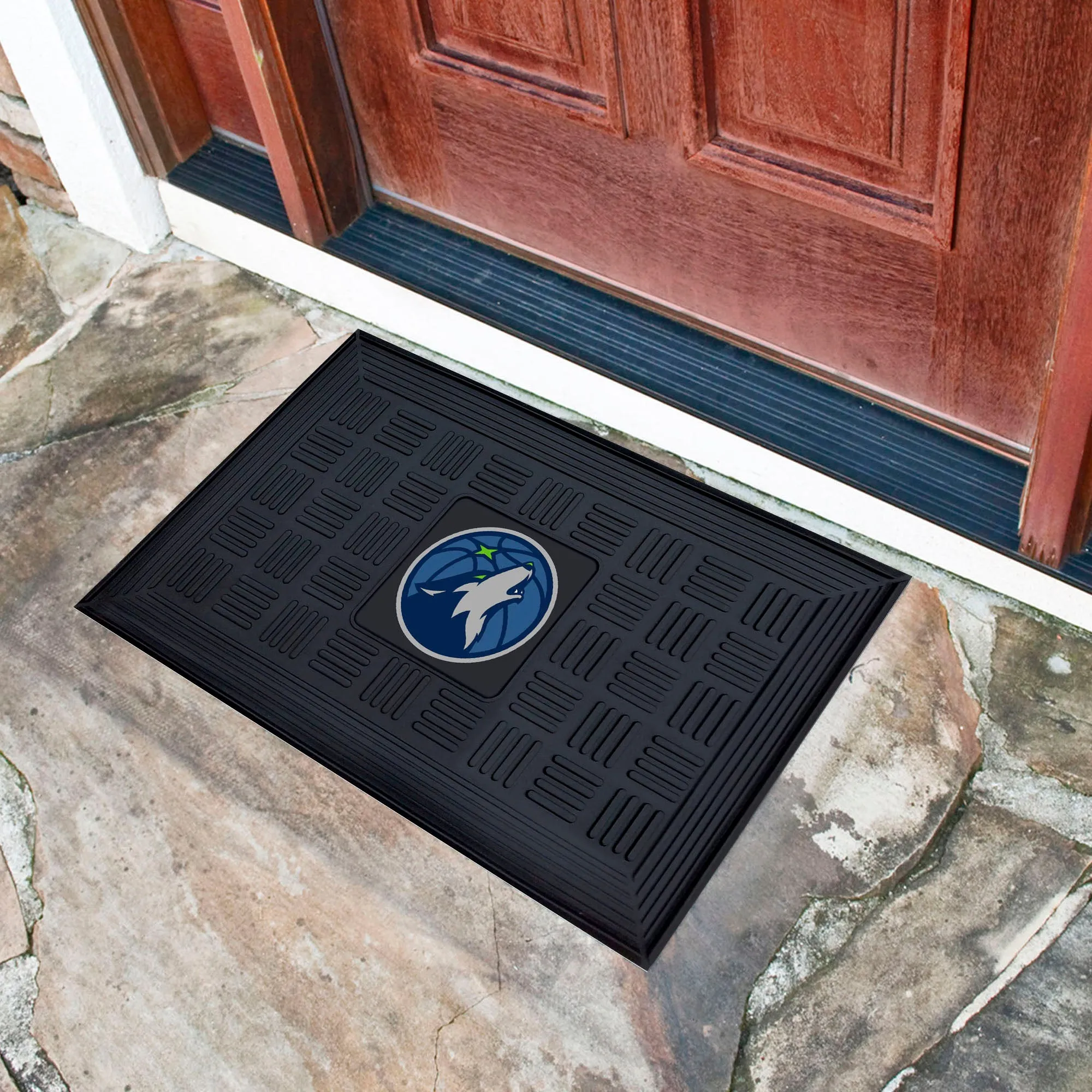 Minnesota Timberwolves Heavy Duty Vinyl Medallion Door Mat - 19.5in. x 31in.