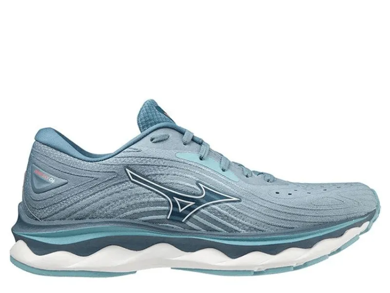 Mizuno Wave Sky 6 Ladies Running Shoe (Blue Shadow/White)