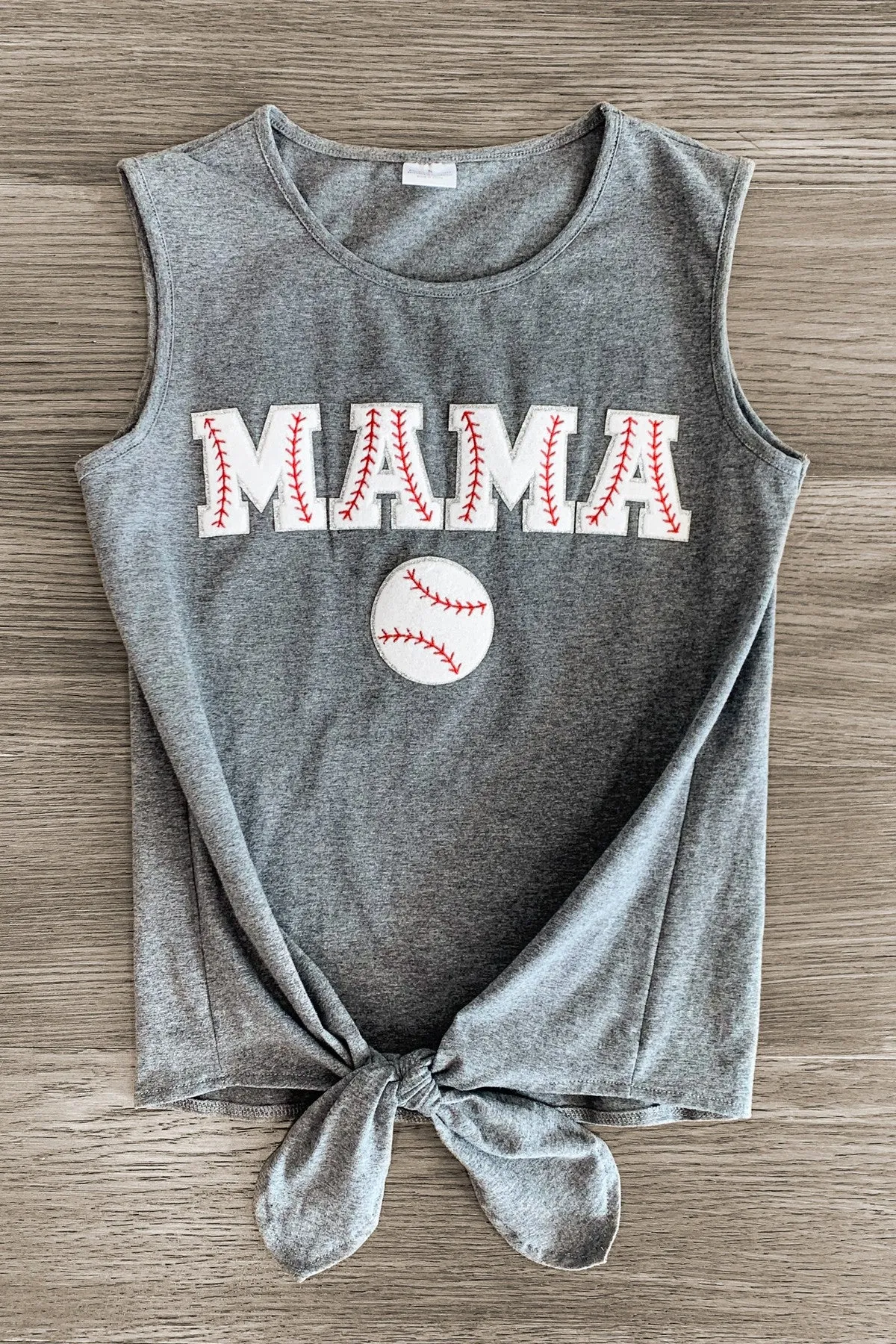 Mom & Me - "Mama & Mini" Gray Chenille Patch Top