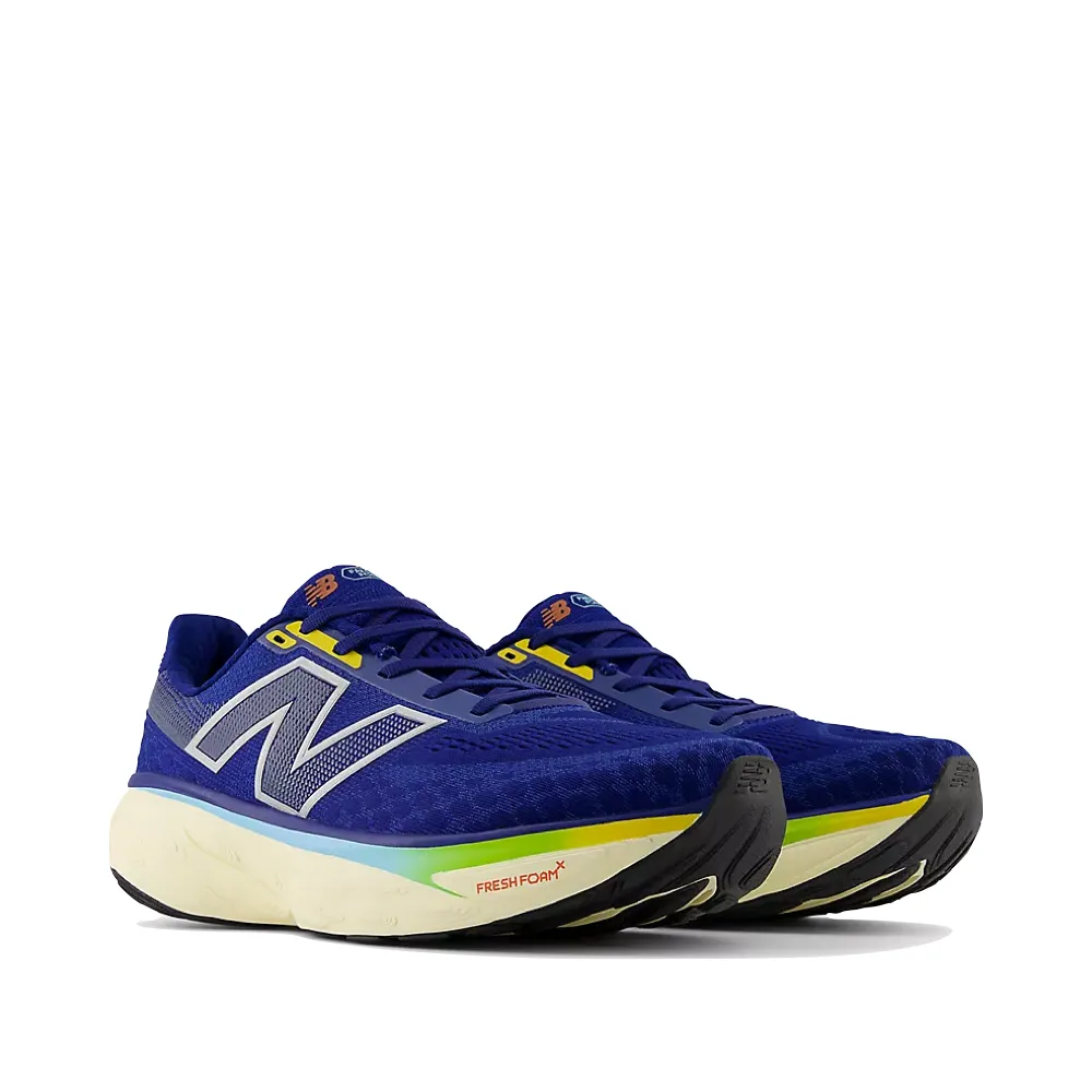 New Balance Men's Fresh Foam X 1080v14 Sneaker in Inkwell with Silver Metallic and Ginger Lemon