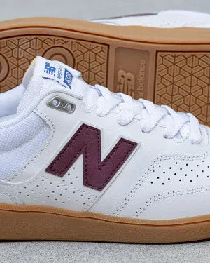 New Balance Numeric 508 Shoes - White / NB Burgundy