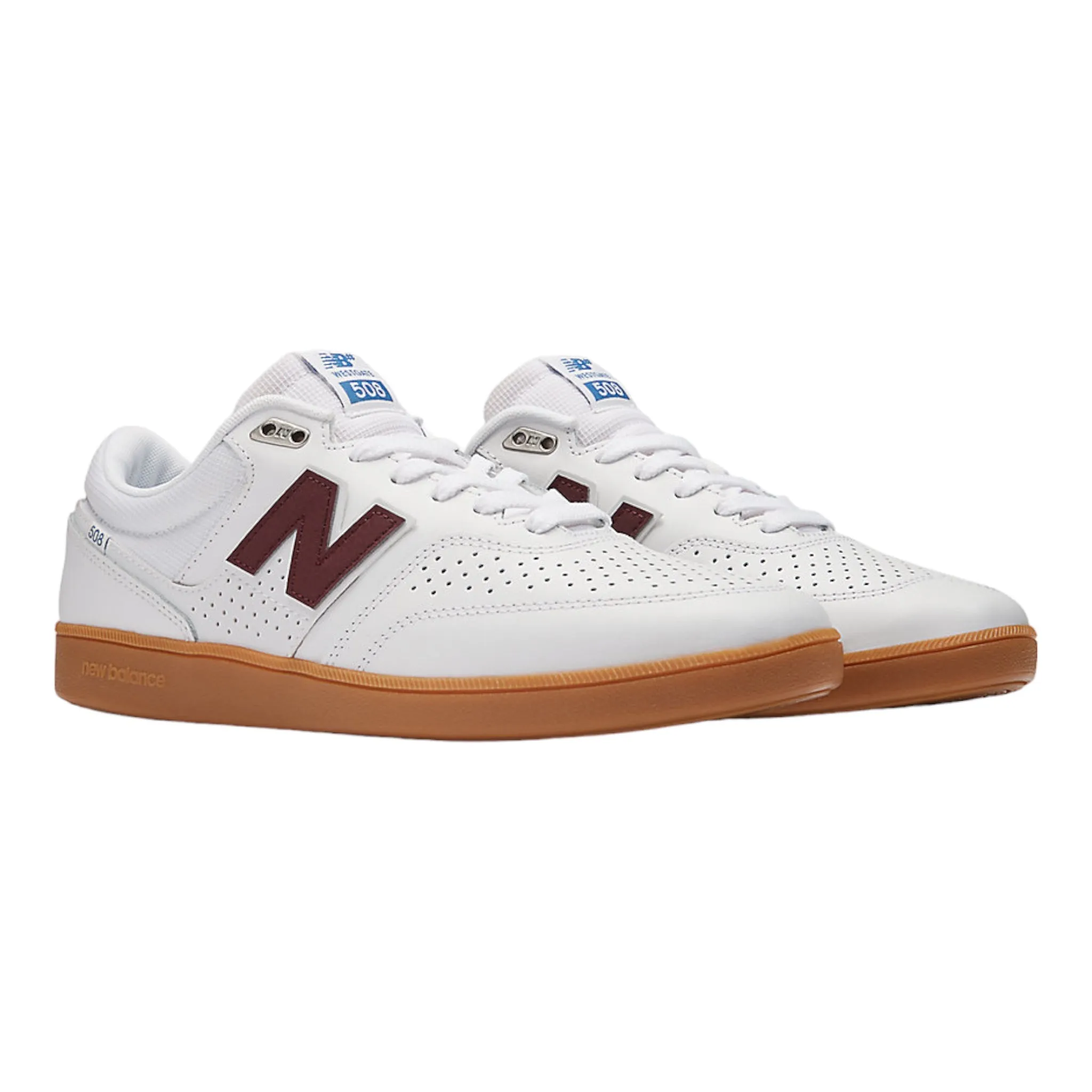 New Balance Numeric 508 Shoes - White / NB Burgundy