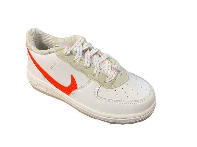 Nike Air Force  1 LV8 3 toddler snaeakers bassa da bambino CD7415 100 white-total orange