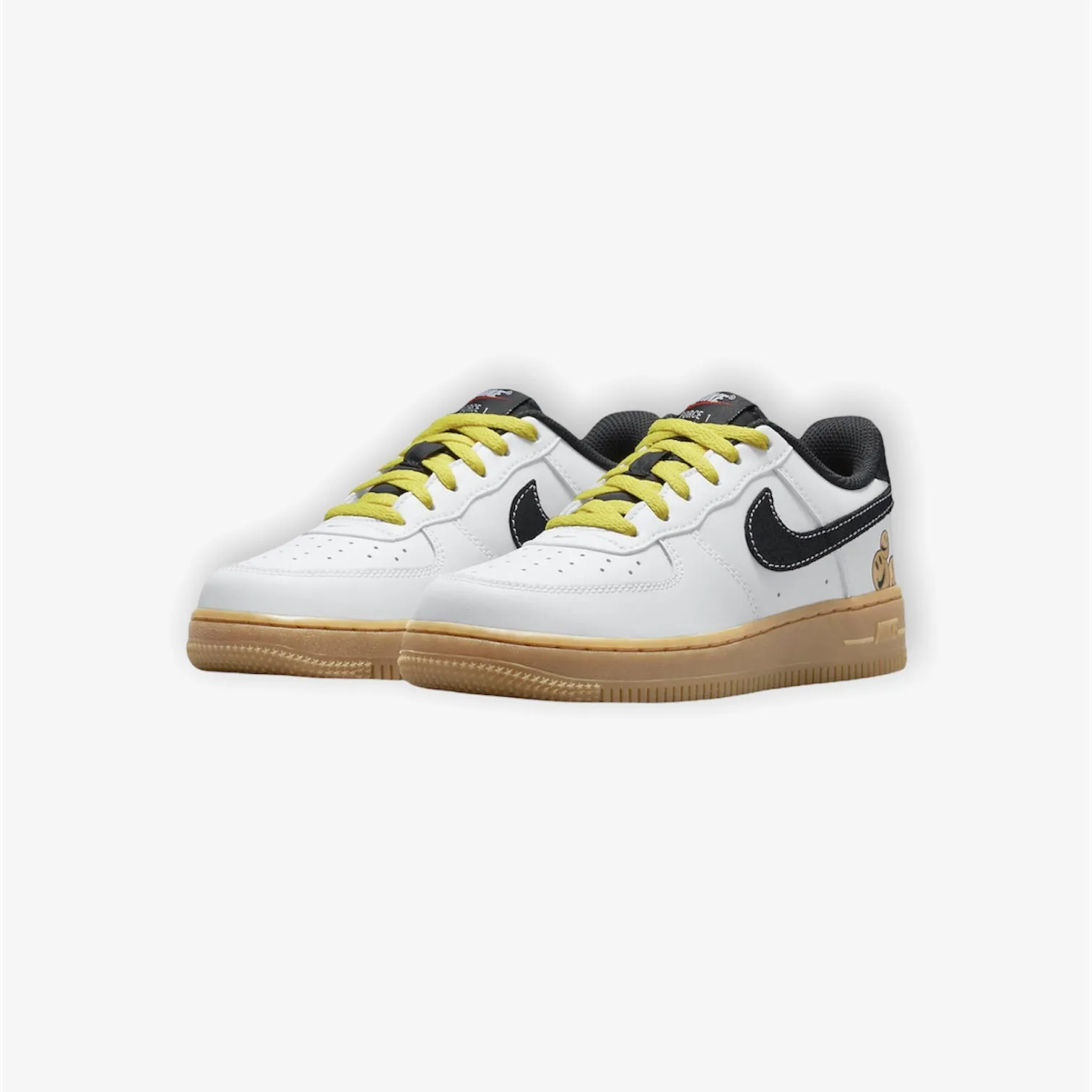 Nike Force 1 LV8 PS White Anthracite Yellow Strike Pre School Sizes DO5856-100