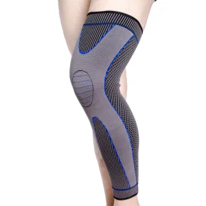 Nylon Knitted Riding Sports Extended Knee Pads, Size: L(Blue Basic)