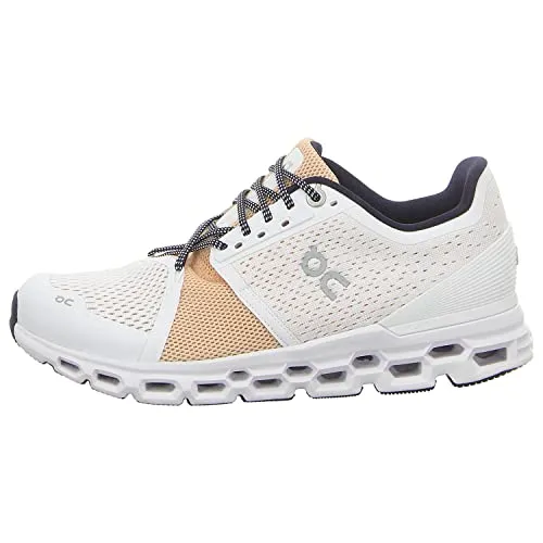 ON Running Women's Cloudstratus Sneaker Shoe (White/Almond, Numeric_9_Point_5)