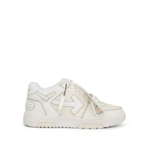 Out of Office Calf Leather Sneaker in Cream/White