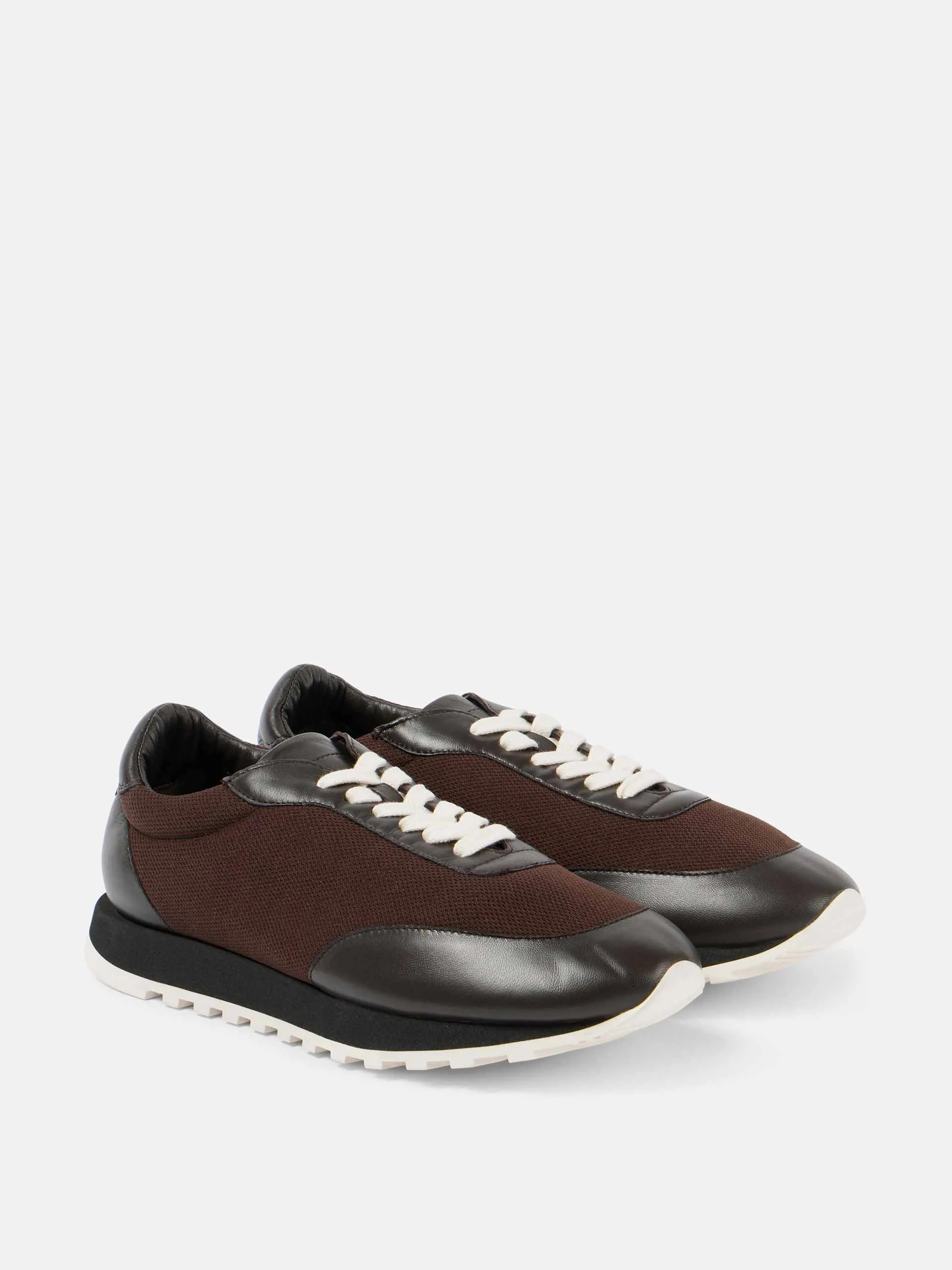 Owen leather-trimmed sneakers