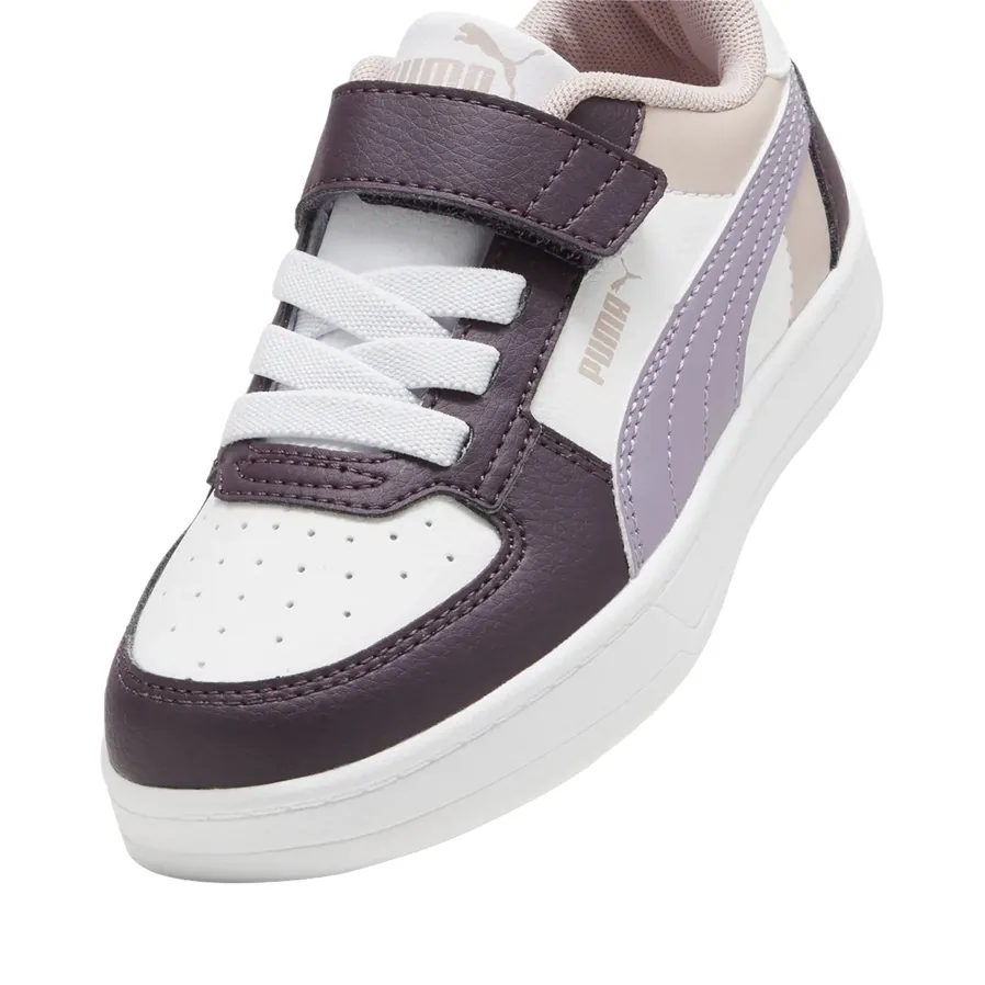 Puma scarpa sneaker da bambina con laccio elastico e velcro Caven 2.2 Block 394462-11 prugna-bianco