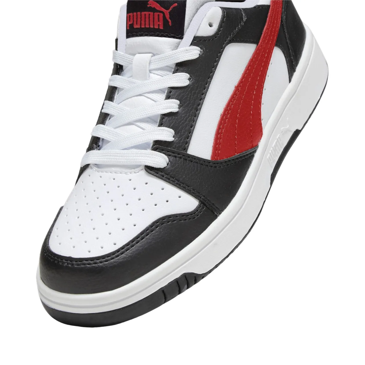 Puma scarpa sneakers da ragazzi Rebound v6 393833-04 bianco-nero-rosso