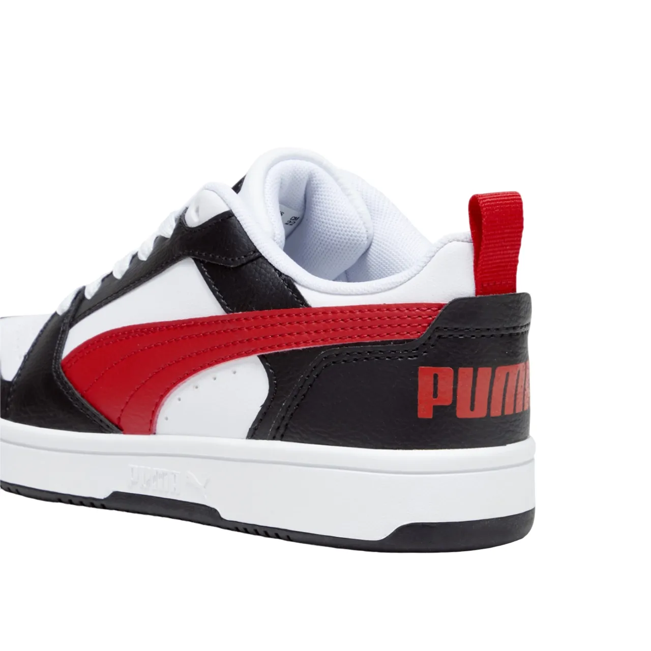 Puma scarpa sneakers da ragazzi Rebound v6 393833-04 bianco-nero-rosso