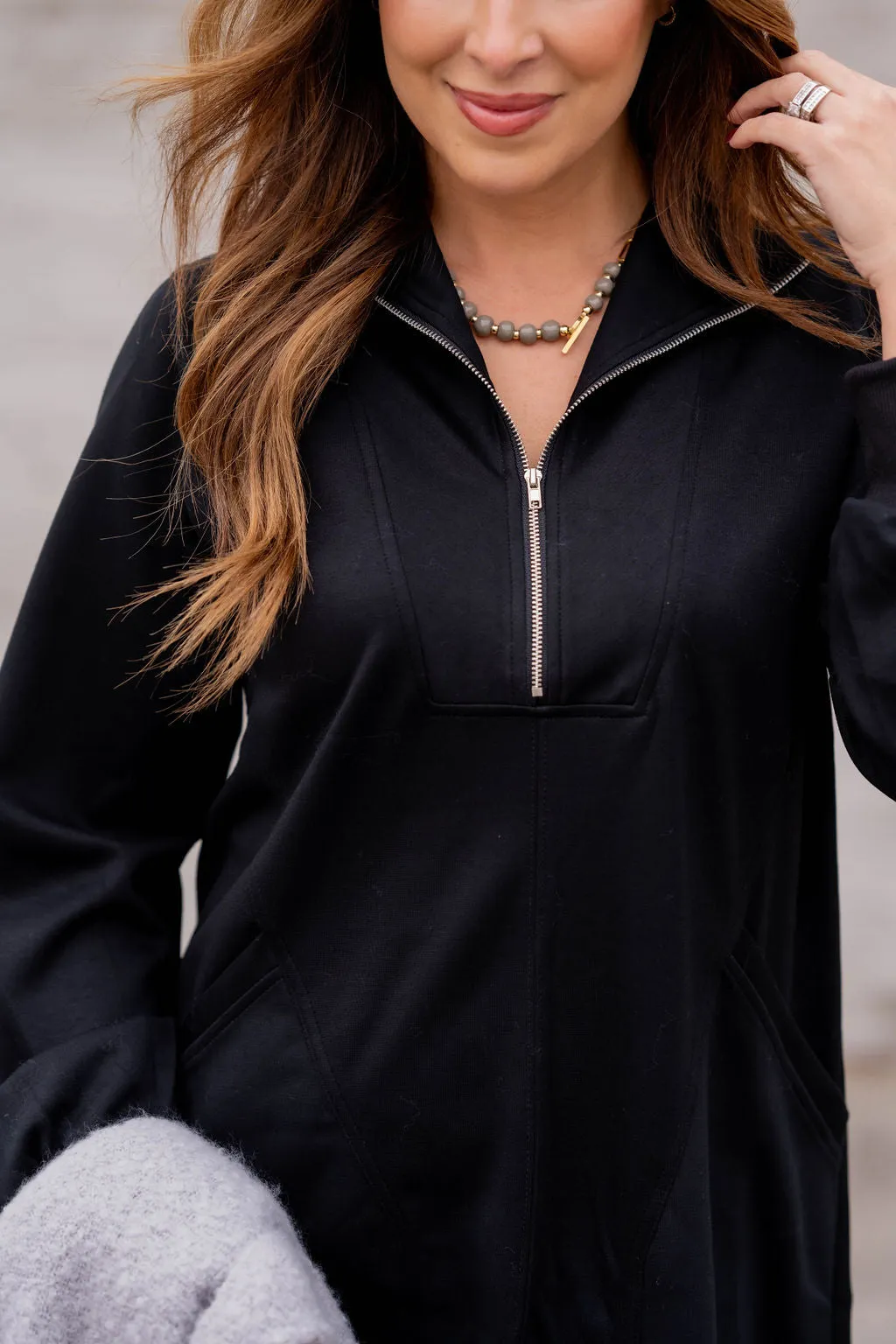 Quarter Zip Pullover Dress