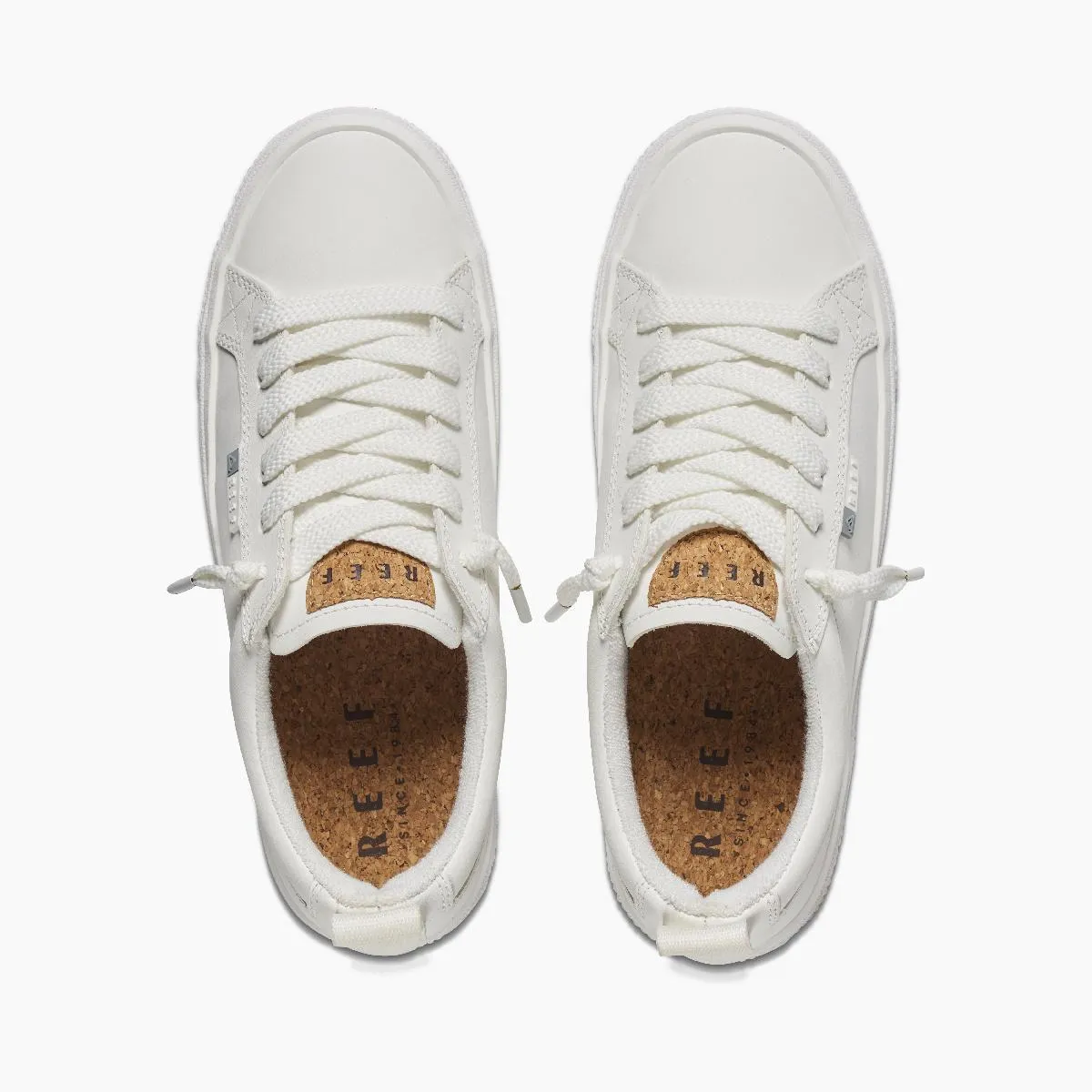 Reef Lay Day Dawn Sneaker Shoes - White Leather