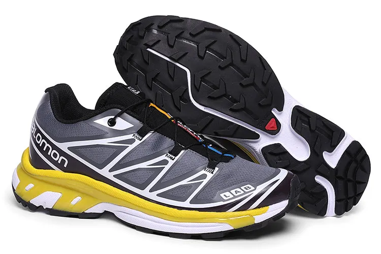 Salomon XT6 ADVANCED Light Running Trainers Silver & Yellow