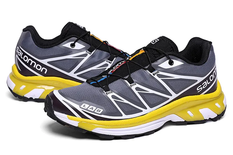 Salomon XT6 ADVANCED Light Running Trainers Silver & Yellow