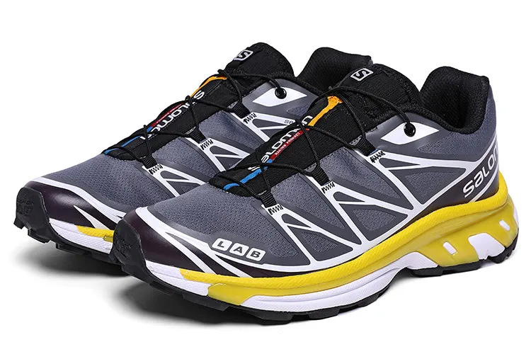 Salomon XT6 ADVANCED Light Running Trainers Silver & Yellow