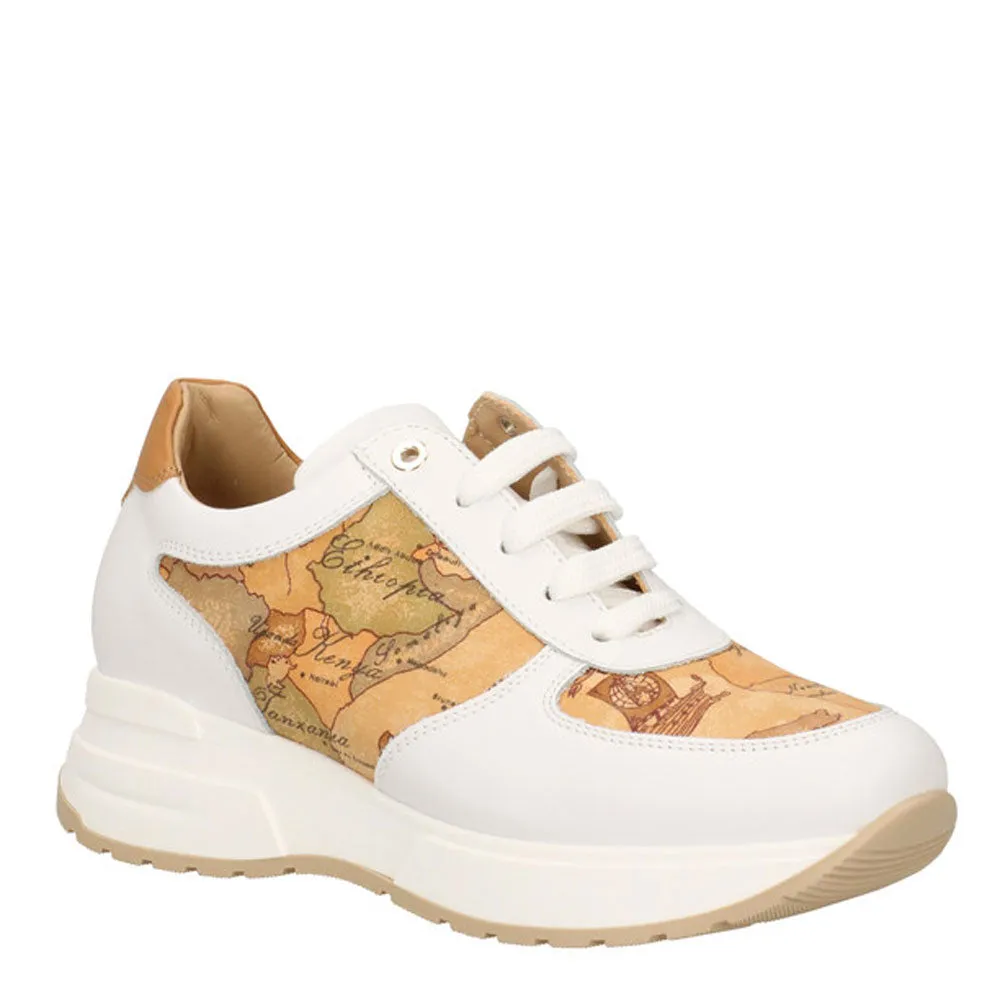 Scarpe Junior 1A Classe Alviero Martini Sneakers in Pelle Bianca con Inserti Geo Classic 1225