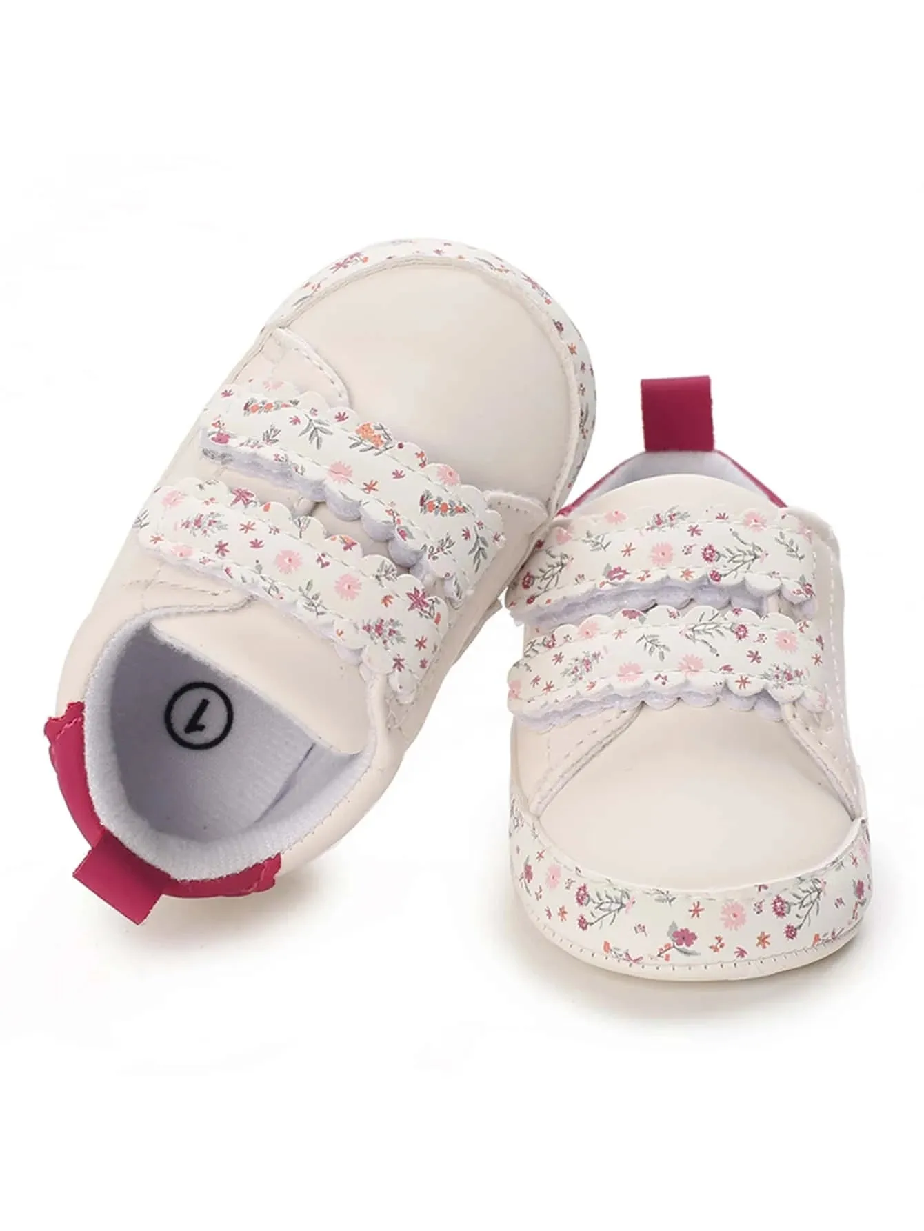 SHEIN Baby Floral Pattern Hook-and-loop Fastener Sneakers