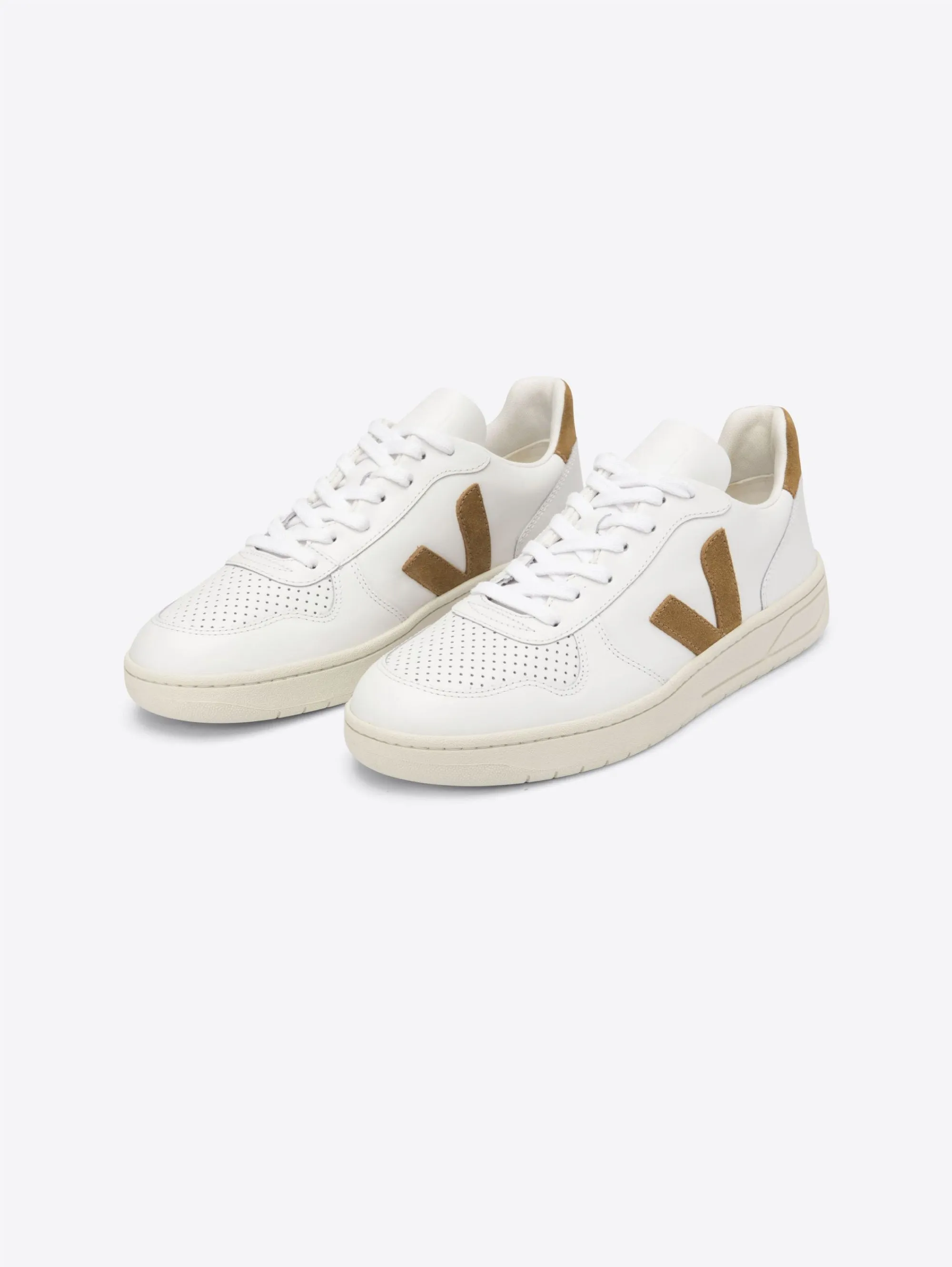 Sneakers da Uomo in Pelle Sostenibili Bianco/Cammello