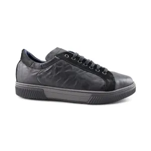 Sneakers nere in pelle stropicciata