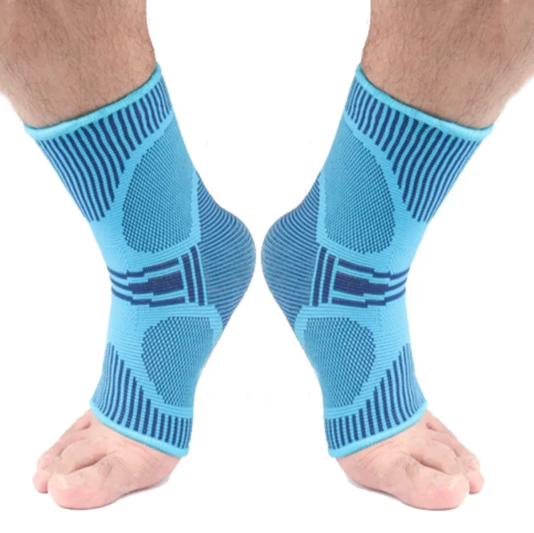 Sports Ankle Support Breathable Pressure Anti-Sprain Protection Ankle Sleeve Basketball Football Mountaineering Fitness Protective Gear, Specification:  XL (Blue)