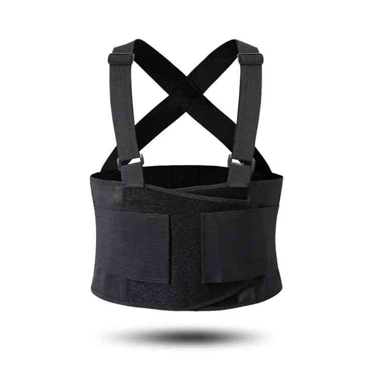 Sports Back Support Belt Waist Pain Protection Belt with Suspender Strap for Heavy Lifting, Size: S