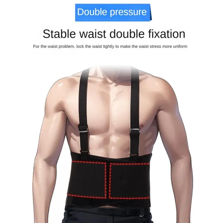 Sports Back Support Belt Waist Pain Protection Belt with Suspender Strap for Heavy Lifting, Size: S